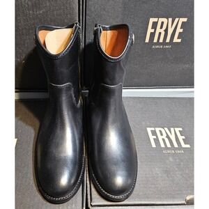 FRYE Melissa Button Short 2 Black Leather Ankle Boots Womens Size 5.5 M‎